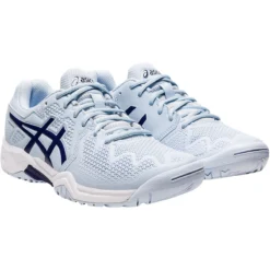 CHAUSSURES ASICS JUNIOR FILLE GEL RESOLUTION 8 GS NEW YORK TOUTES SURFACES -Équipement De Tennis 1044a018 407 blanc 3