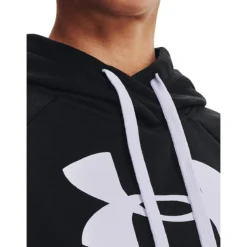 SWEAT UNDER ARMOUR FEMME RIVAL FLEECE LOGO A CAPUCHE -Équipement De Tennis 1356318 001 noir 3
