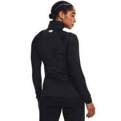 T-SHIRT UNDER ARMOUR FEMME MANCHES LONGUES 1/2 ZIP -Équipement De Tennis 1368699 001 noir 2