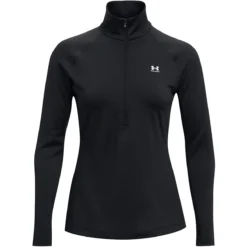 T-SHIRT UNDER ARMOUR FEMME MANCHES LONGUES 1/2 ZIP -Équipement De Tennis 1368699 001 noir 4