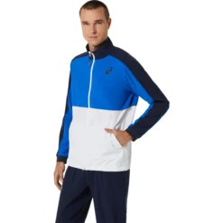 VESTE ASICS MATCH FULL ZIP -Équipement De Tennis 2041a249 404 bleu 3