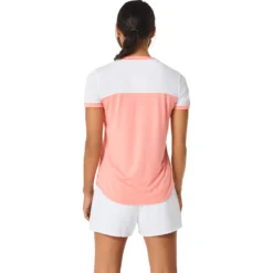 T-SHIRT ASICS FEMME COURT -Équipement De Tennis 2042a262 701 rose 2