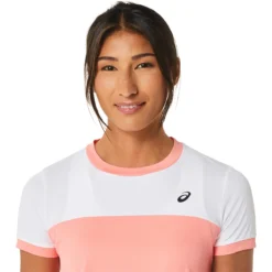 T-SHIRT ASICS FEMME COURT -Équipement De Tennis 2042a262 701 rose 4