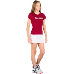 T-SHIRT TECNIFIBRE JUNIOR FILLE TEAM COTTON -Équipement De Tennis 22wcotcr3 j rouge 3