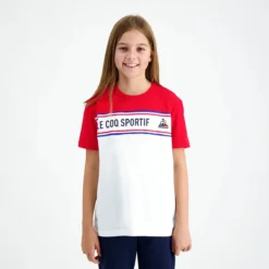 T-SHIRT LE COQ SPORTIF JUNIOR TRICOLORE -Équipement De Tennis 2310043 blanc 4