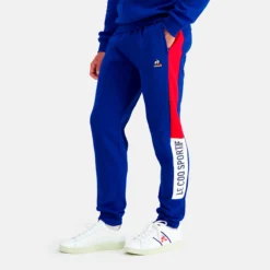PANTALON LE COQ SPORTIF REGULAR TRICOLORE -Équipement De Tennis 2310417 bleu 3