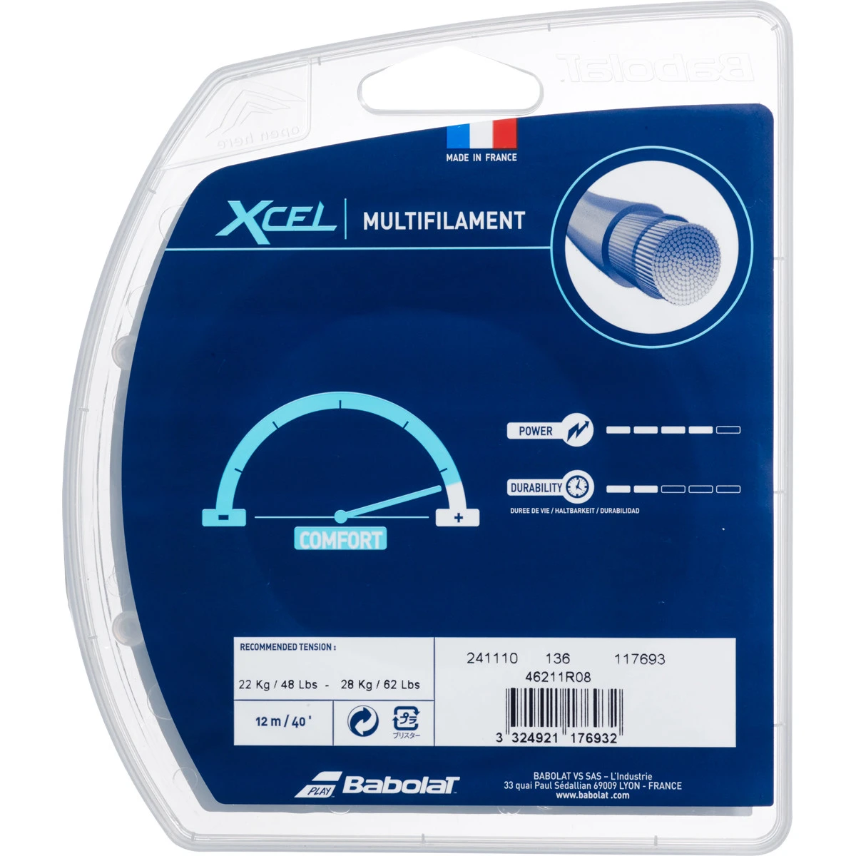 Cordage Babolat Xcel (12 Mètres) Bleu 2 Cordage Babolat Xcel (12 Mètres) Bleu – Image 2