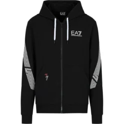 SWEAT EA7 TRAINING SPORTY A CAPUCHE FZ 7LINES -Équipement De Tennis 3rpm07 1200 noir 3