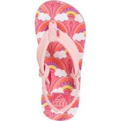 CLAQUETTE JUNIOR REEF LITTLE AHI RAINBOWS AND CLOUDS -Équipement De Tennis ci6744 rose 3