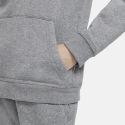 SWEAT NIKE JUNIOR FLEECE A CAPUCHE -Équipement De Tennis cj7861 091 gris 4