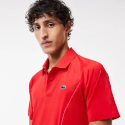POLO LACOSTE DJOKOVIC EURO CLAY -Équipement De Tennis dh7311 f8m rouge 4
