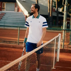 POLO LACOSTE MEDVEDEV ROLAND-GARROS -Équipement De Tennis dh7851 ita blanc 2