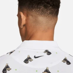 POLO NIKE DRI FIT SLIM IMRPIME -Équipement De Tennis dq4577 100 blanc 5