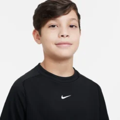 T-SHIRT NIKE JUNIOR GARCON DRI FIT MULTI+ LS -Équipement De Tennis dx5380 010 noir 3