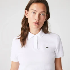 POLO LACOSTE FEMME PIQUE REGULAR FIT -Équipement De Tennis pf7839 001 blanc 3