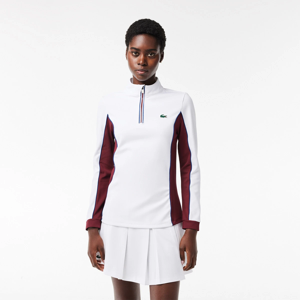 SWEAT LACOSTE FEMME 1/2 ZIP HERITAGE CLUB 1 SWEAT LACOSTE FEMME 1/2 ZIP HERITAGE CLUB