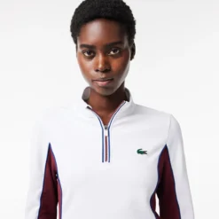 SWEAT LACOSTE FEMME 1/2 ZIP HERITAGE CLUB 7 SWEAT LACOSTE FEMME 1/2 ZIP HERITAGE CLUB -Équipement De Tennis sf1962 niy blanc 3