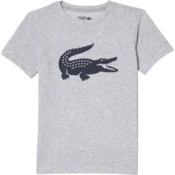 T-SHIRT LACOSTE JUNIOR CROCO -Équipement De Tennis tj2910 mnc gris 4